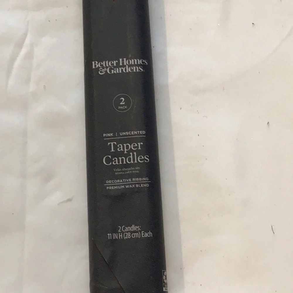 Better Homes And Gardens Dusty Rose Taper Candles - Pack of 2 unscented ribbed